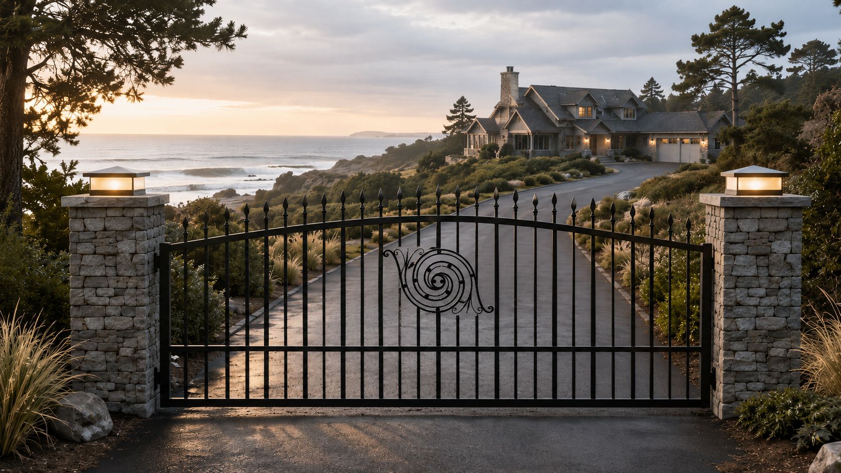 Realistic gate scene example generated for a driveway presentation